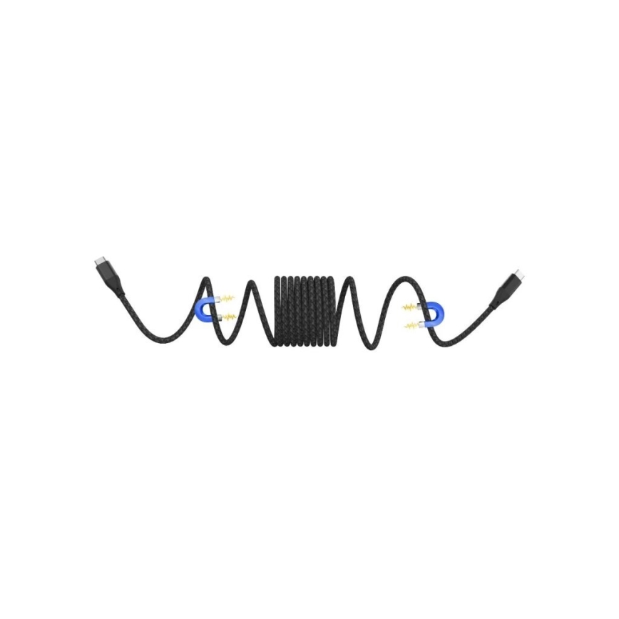 Winner Group - Magneettinen USB-kaapeli USB-C / USB-C 60W 1m musta