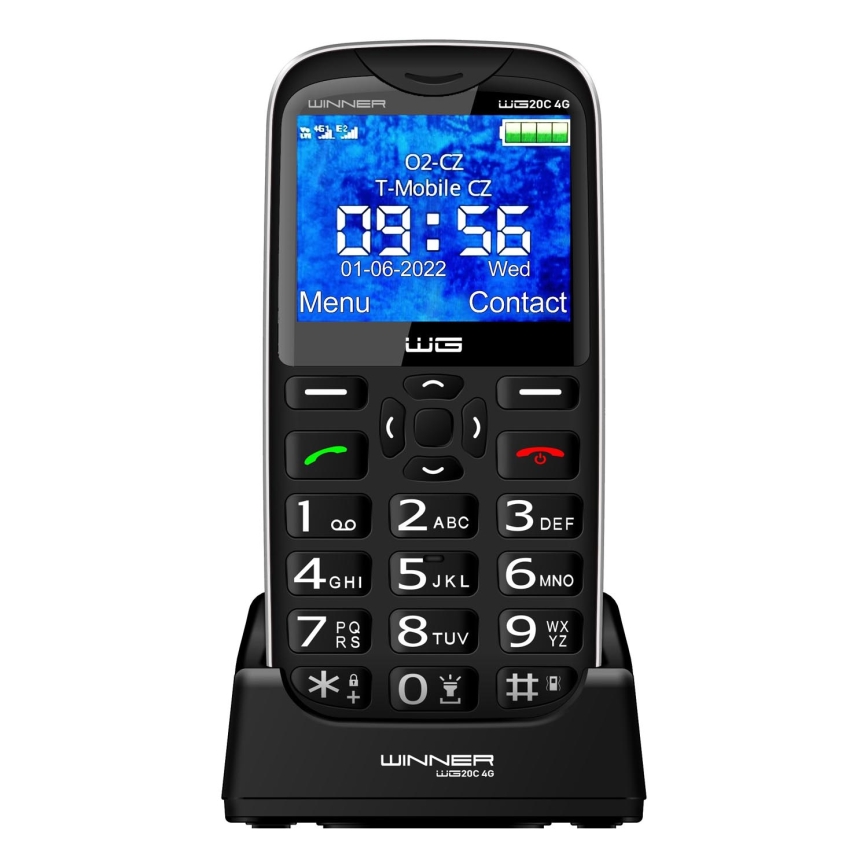 Winner Group - Matkapuhelin senioreille 1600 mAh musta