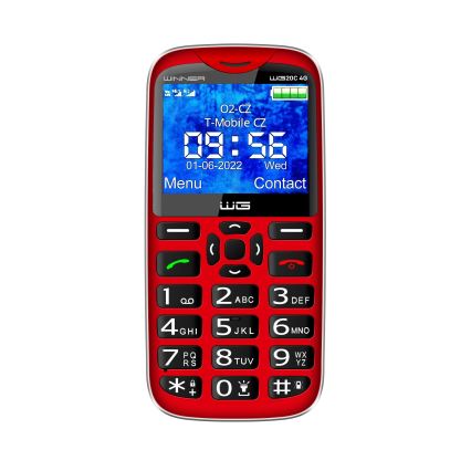 Winner Group - Matkapuhelin senioreille 1600 mAh punainen