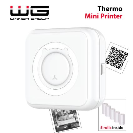 Winner Group - Mini lämpötulostin 800 mAh valkoinen