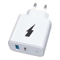 Winner Group - Pikalatausadapteri 1xUSB-C + 1xUSB-A Power Delivery 38W valkoinen