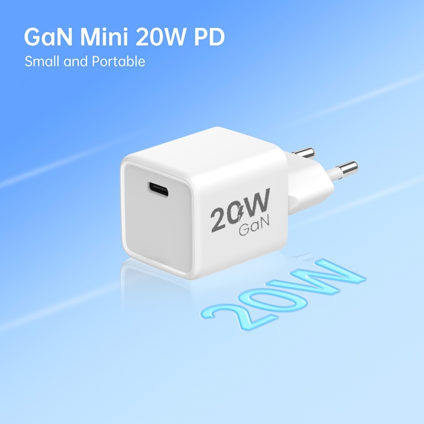 Winner Group- Pikalatausadapteri 1xUSB-C PD 20W + USB-kaapeli USB-C / USB-C 1m