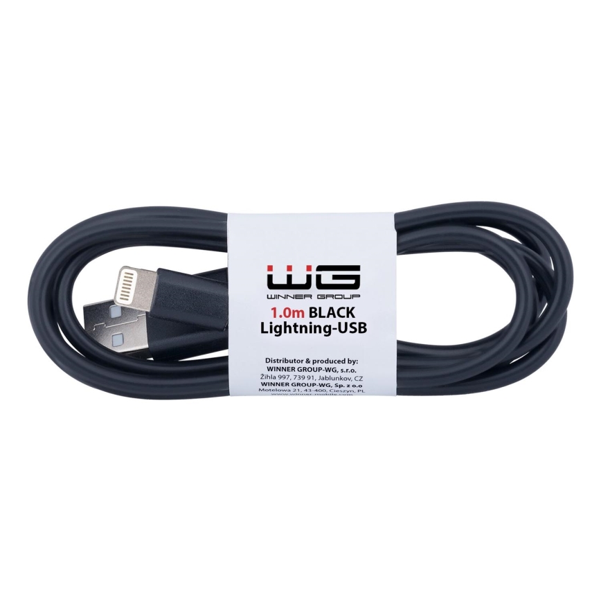 Winner Group - USB-kaapeli Lightning / USB-A 1m musta