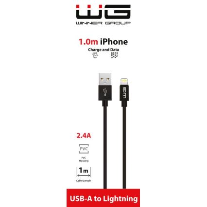 Winner Group - USB-kaapeli Lightning / USB-A 1m musta