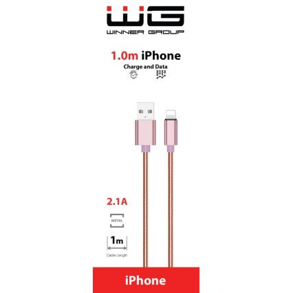 Winner Group - USB-kaapeli Lightning / USB-A 1m vaaleanpunainen