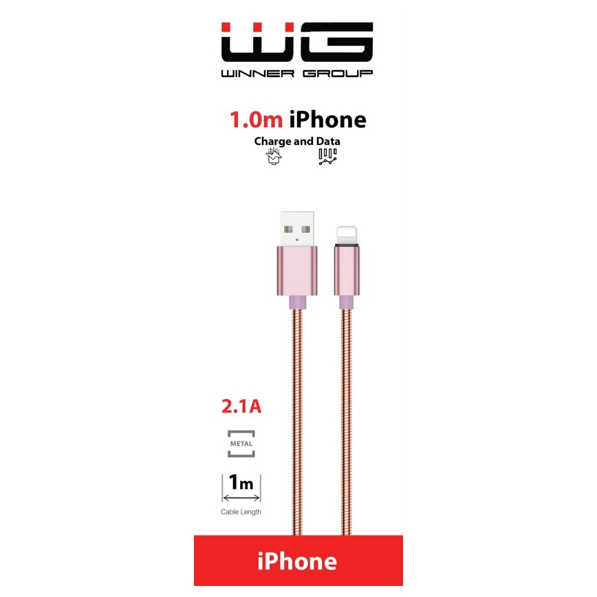 Winner Group - USB-kaapeli Lightning / USB-A 1m vaaleanpunainen