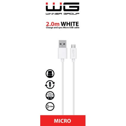 Winner Group - USB-kaapeli Micro USB / USB-A 2m valkoinen