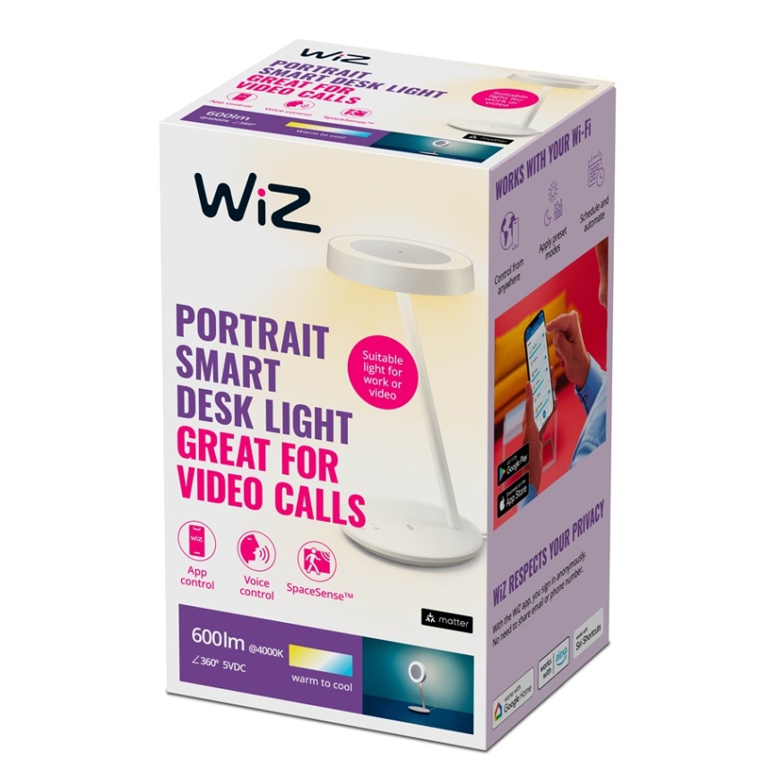 WiZ - Himmennettävä LED-pöytävalaisin PORTRAIT LED/10W/5V Wi-Fi 2700-6500K CRI 90