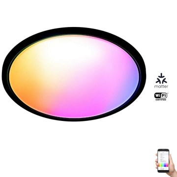 WiZ - Himmennettävä LED-RGB-kattovalaisin SUPERSLIM LED/22W/230V 2700-6500K Wi-Fi musta