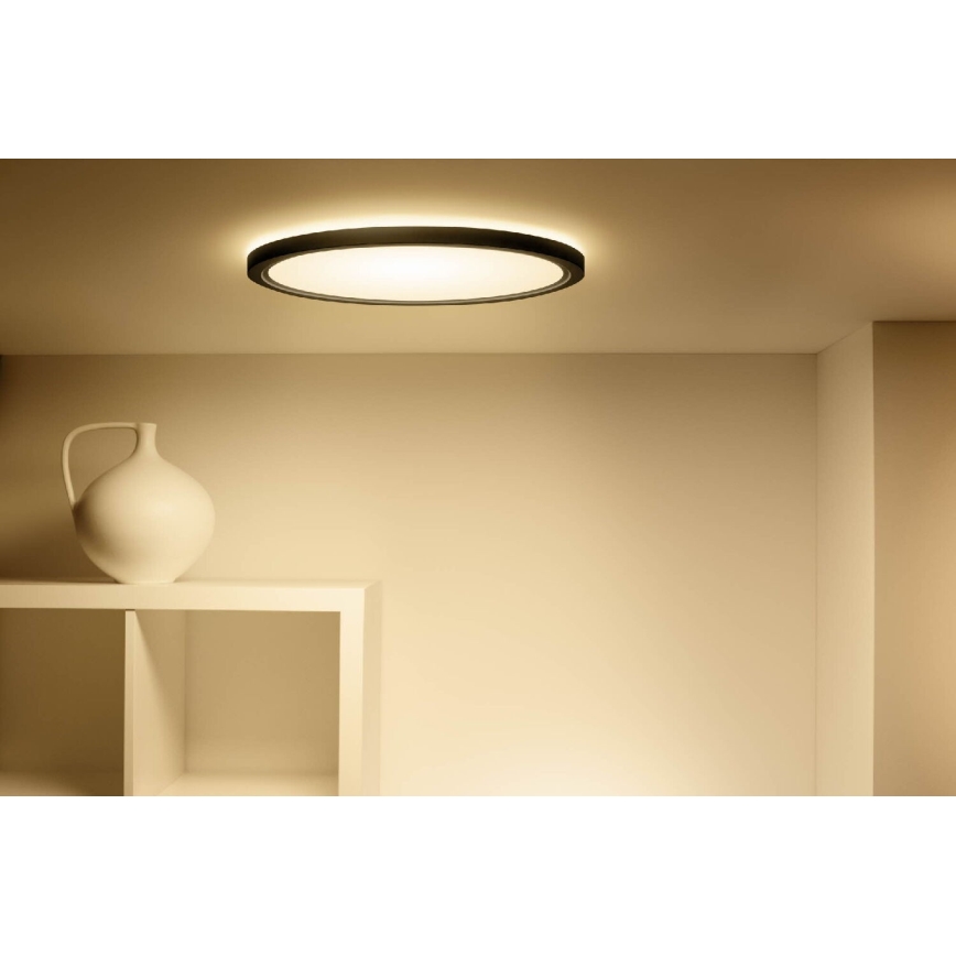 WiZ - Himmennettävä LED-RGB-kattovalaisin SUPERSLIM LED/22W/230V 2700-6500K Wi-Fi musta