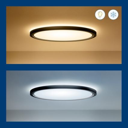 WiZ - Himmennettävä LED-RGB-kattovalaisin SUPERSLIM LED/22W/230V 2700-6500K Wi-Fi musta