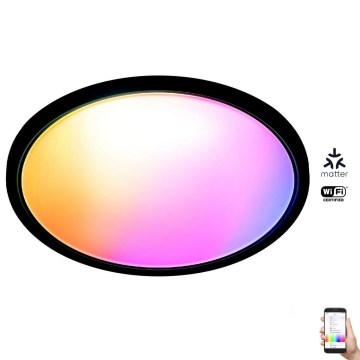 WiZ - Himmennettävä LED-RGB-kattovalaisin SUPERSLIM LED/32W/230V 2700-6500K Wi-Fi musta