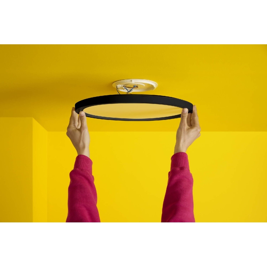 WiZ - Himmennettävä LED-RGB-kattovalaisin SUPERSLIM LED/32W/230V 2700-6500K Wi-Fi musta