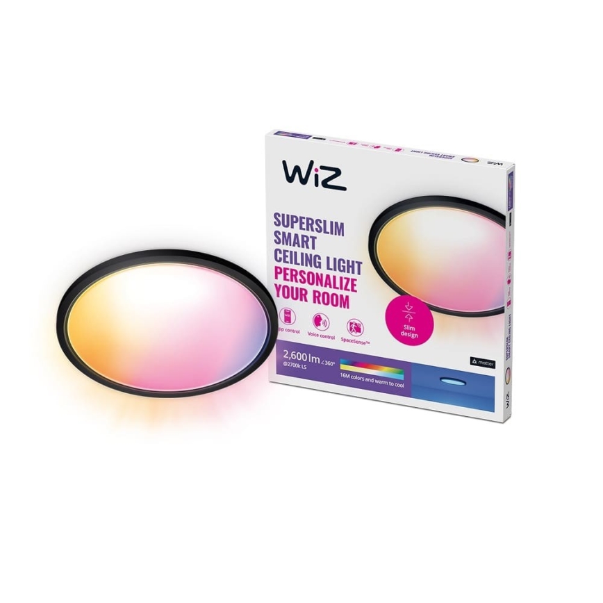 WiZ - Himmennettävä LED-RGB-kattovalaisin SUPERSLIM LED/32W/230V 2700-6500K Wi-Fi musta