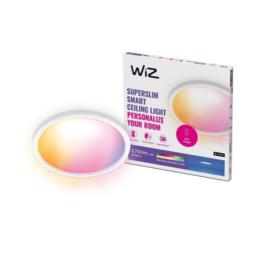WiZ - Himmennettävä LED-RGB-kattovalaisin SUPERSLIM LED/32W/230V 2700-6500K Wi-Fi valkoinen