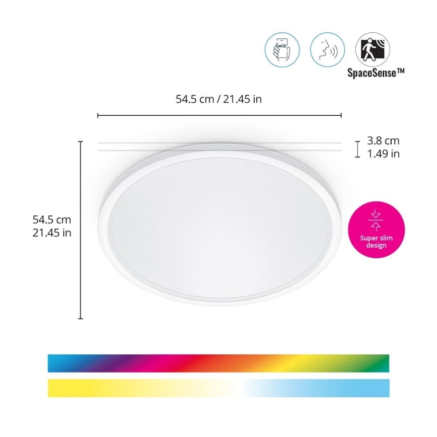 WiZ - Himmennettävä LED-RGB-kattovalaisin SUPERSLIM LED/32W/230V 2700-6500K Wi-Fi valkoinen
