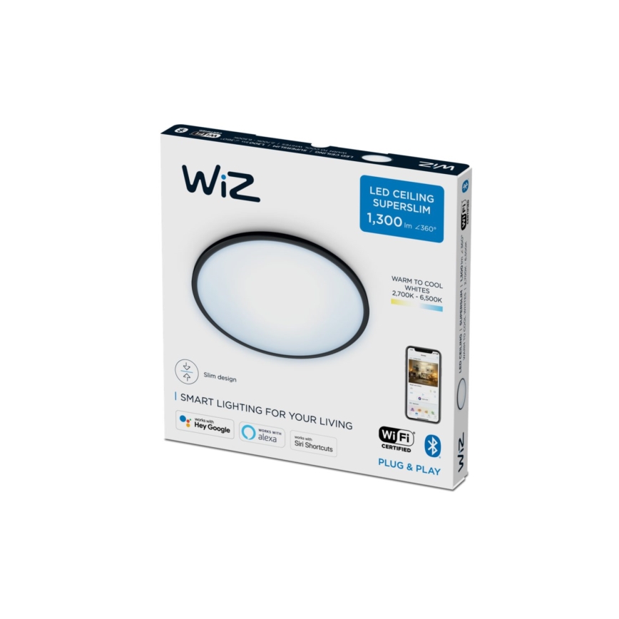 WiZ - LED Himmennettävä kattovalo SUPERSLIM LED/14W/230V 2700-6500K Wi-Fi musta