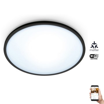 WiZ - LED Himmennettävä kattovalo SUPERSLIM LED/16W/230V 2700-6500K Wi-Fi musta