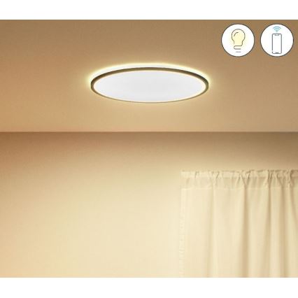 WiZ - LED Himmennettävä kattovalo SUPERSLIM LED/22W/230V 2700-6500K Wi-Fi musta