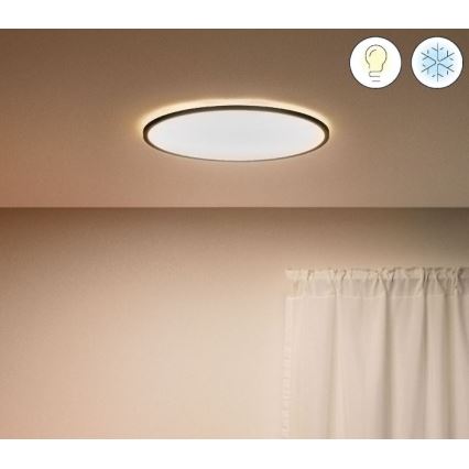WiZ - LED Himmennettävä kattovalo SUPERSLIM LED/22W/230V 2700-6500K Wi-Fi musta