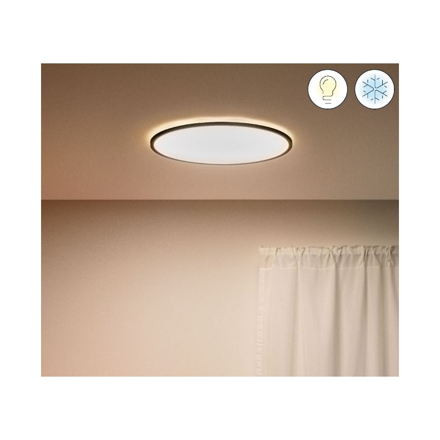 WiZ - LED Himmennettävä kattovalo SUPERSLIM LED/22W/230V 2700-6500K Wi-Fi musta