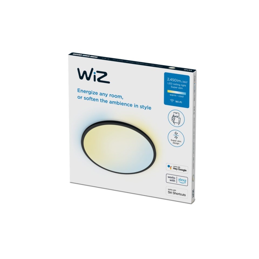 WiZ - LED Himmennettävä kattovalo SUPERSLIM LED/22W/230V 2700-6500K Wi-Fi musta