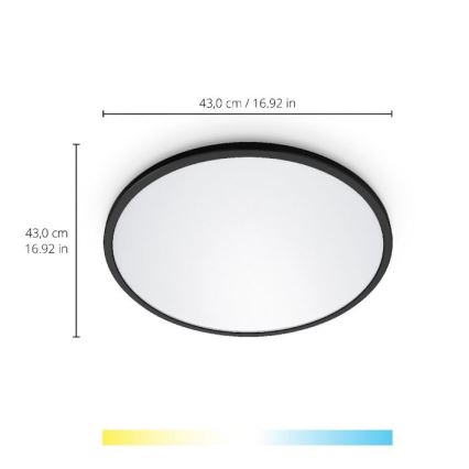 WiZ - LED Himmennettävä kattovalo SUPERSLIM LED/22W/230V 2700-6500K Wi-Fi musta