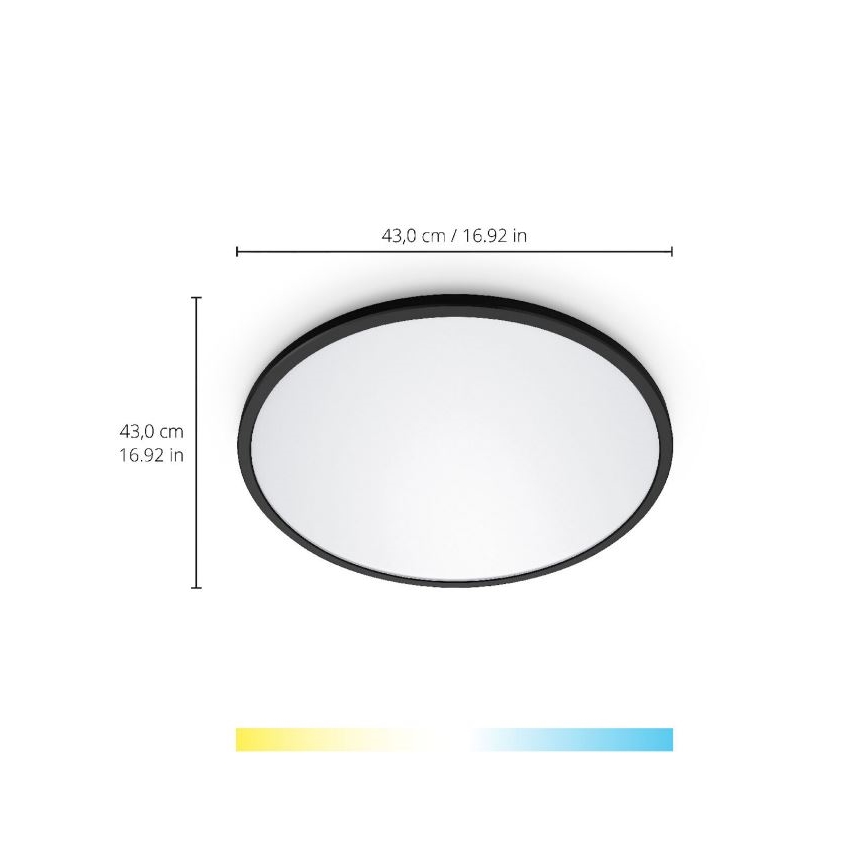 WiZ - LED Himmennettävä kattovalo SUPERSLIM LED/22W/230V 2700-6500K Wi-Fi musta