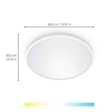 WiZ - LED Himmennettävä kattovalo SUPERSLIM LED/22W/230V 2700-6500K valkoinen Wi-Fi