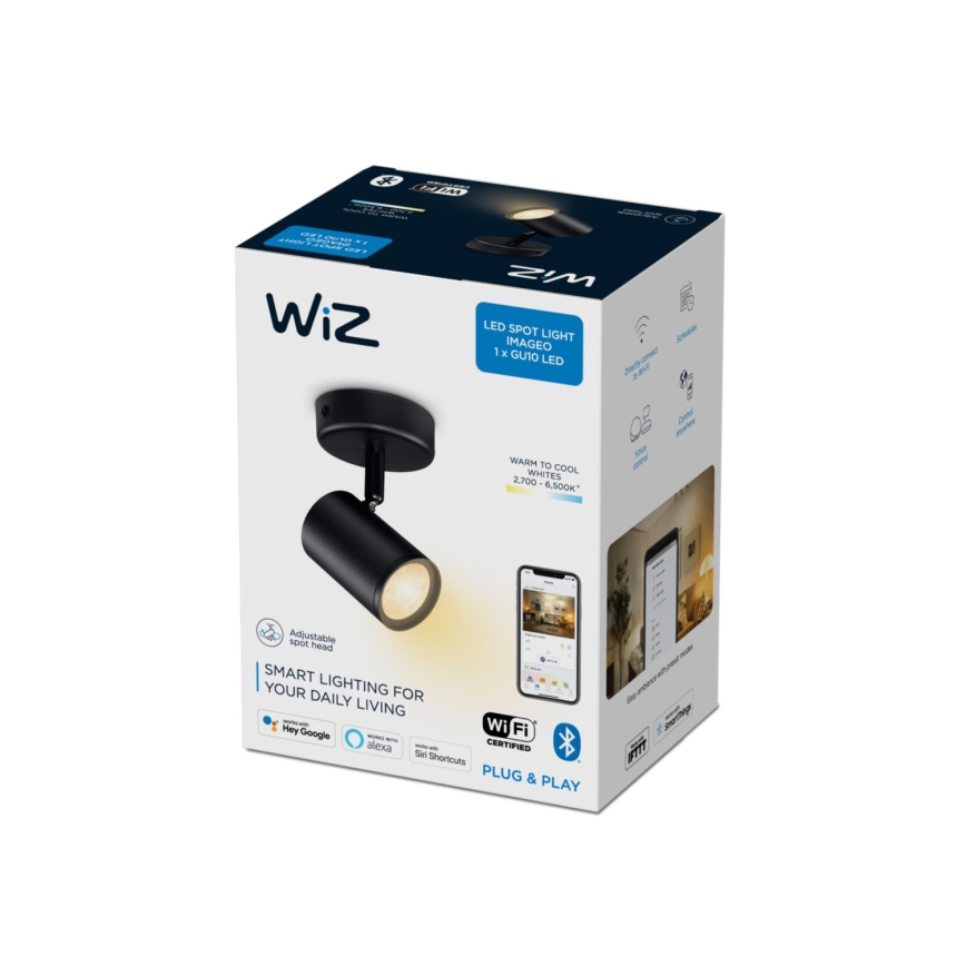 WiZ - LED Himmennettävä kohdevalo IMAGEO 1xGU10/4,9W/230V 2700-6500K CRI 90 Wi-Fi musta