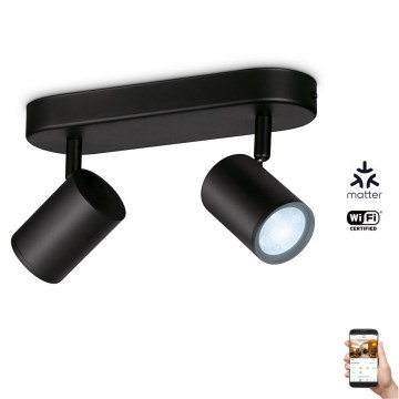 WiZ - LED Himmennettävä kohdevalo IMAGEO 2xGU10/4,9W/230V 2700-6500K Wi-Fi CRI 90 musta