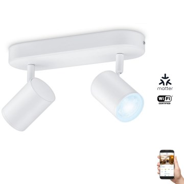 WiZ - LED Himmennettävä kohdevalo IMAGEO 2xGU10/4,9W/230V 2700-6500K Wi-Fi CRI 90 valkoinen