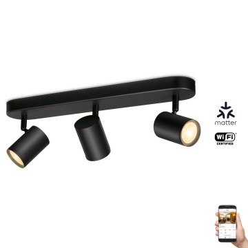 WiZ - LED Himmennettävä kohdevalo IMAGEO 3xGU10/4,9W/230V 2700-6500K Wi-Fi CRI 90 musta
