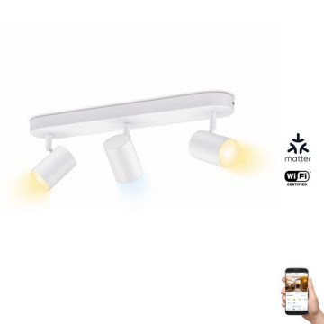 WiZ - LED Himmennettävä kohdevalo IMAGEO 3xGU10/4,9W/230V 2700-6500K Wi-Fi CRI 90 valkoinen