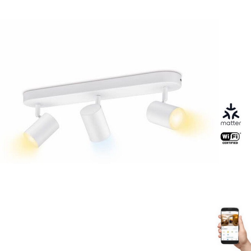 WiZ - LED Himmennettävä kohdevalo IMAGEO 3xGU10/4,9W/230V 2700-6500K Wi-Fi CRI 90 valkoinen