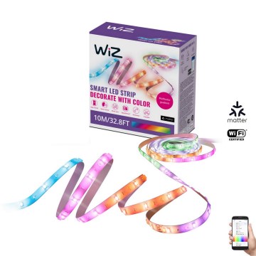WiZ - LED RGBIC Himmennettävä nauha 10m LED/21W/230V 2700-6500K Wi-Fi