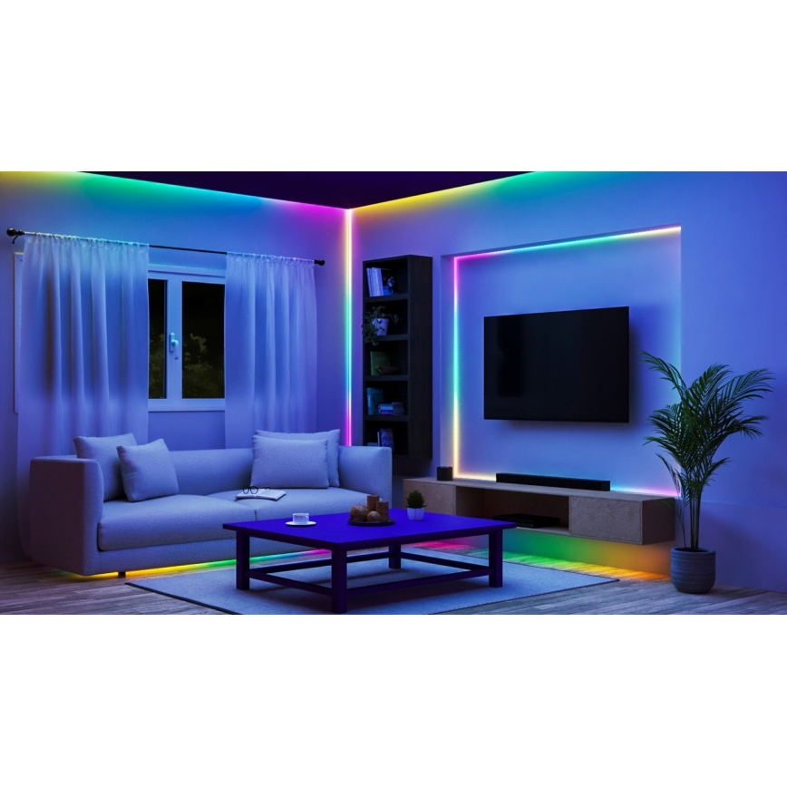 WiZ - LED RGBIC Himmennettävä nauha 10m LED/21W/230V 2700-6500K Wi-Fi