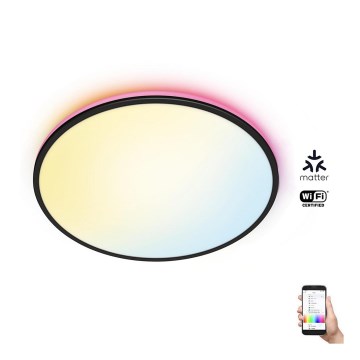 WiZ - LED RGBW Himmennettävä kattovalo RUNE LED/21W/230V 2200-6500K Wi-Fi musta