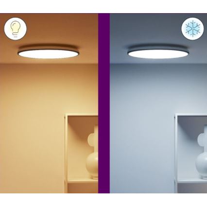 WiZ - LED RGBW Himmennettävä kattovalo RUNE LED/21W/230V 2200-6500K Wi-Fi musta
