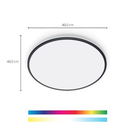 WiZ - LED RGBW Himmennettävä kattovalo RUNE LED/21W/230V 2200-6500K Wi-Fi musta