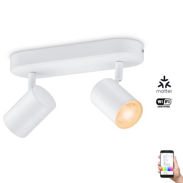WiZ - LED RGBW Himmennettävä kohdevalo IMAGEO 2xGU10/4,9W/230V 2200-6500K Wi-Fi CRI 90 valkoinen