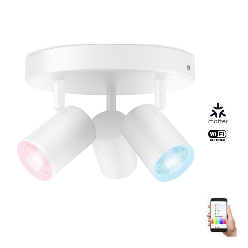 WiZ - LED RGBW Himmennettävä kohdevalo IMAGEO 3xGU10/4,9W/230V 2200-6500K Wi-Fi CRI 90 valkoinen