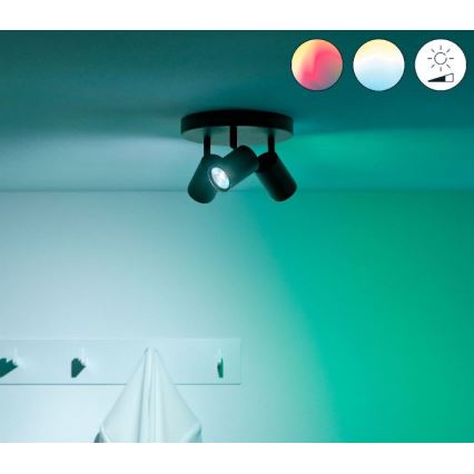 WiZ - LED RGBW Himmennettävä kohdevalo IMAGEO 3xGU10/4,9W/230V 2200-6500K Wi-Fi CRI 90 musta