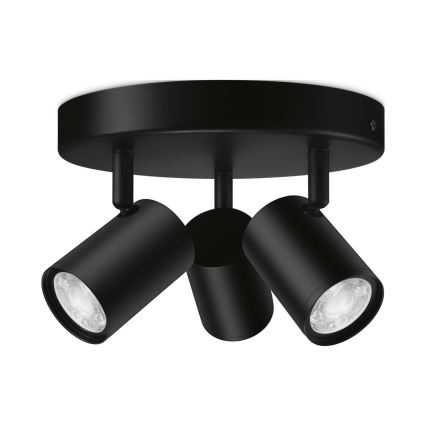 WiZ - LED RGBW Himmennettävä kohdevalo IMAGEO 3xGU10/4,9W/230V 2200-6500K Wi-Fi CRI 90 musta