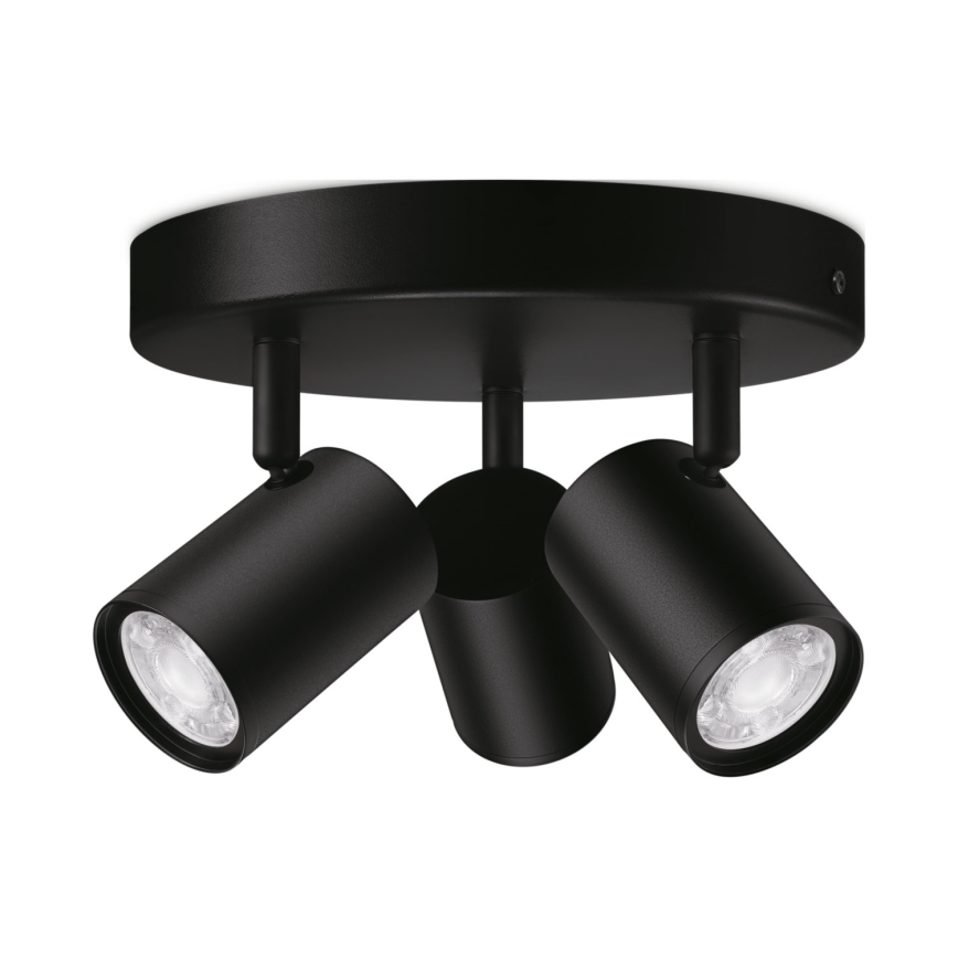 WiZ - LED RGBW Himmennettävä kohdevalo IMAGEO 3xGU10/4,9W/230V 2200-6500K Wi-Fi CRI 90 musta