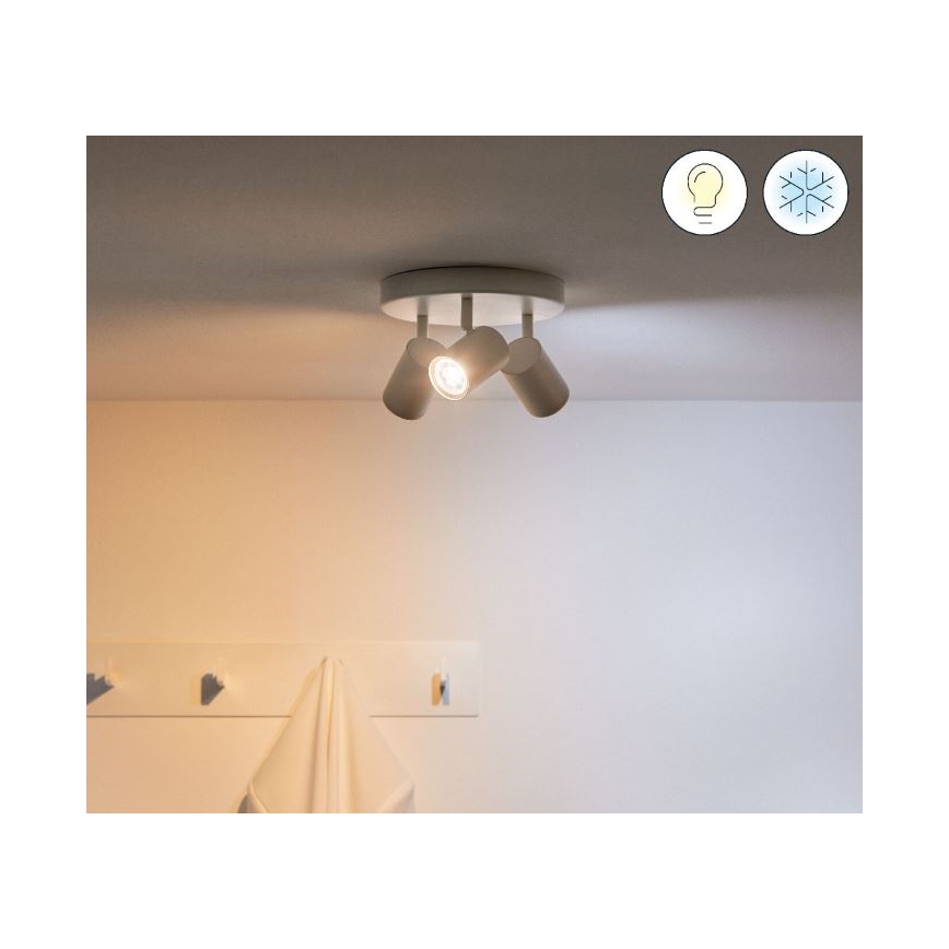 WiZ - LED RGBW Himmennettävä kohdevalo IMAGEO 3xGU10/4,9W/230V 2200-6500K Wi-Fi CRI 90 valkoinen