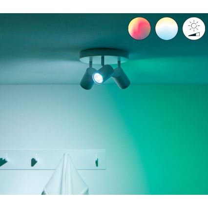 WiZ - LED RGBW Himmennettävä kohdevalo IMAGEO 3xGU10/4,9W/230V 2200-6500K Wi-Fi CRI 90 valkoinen