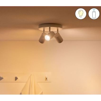 WiZ - LED RGBW Himmennettävä kohdevalo IMAGEO 3xGU10/4,9W/230V 2200-6500K Wi-Fi CRI 90 valkoinen