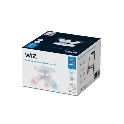 WiZ - LED RGBW Himmennettävä kohdevalo IMAGEO 3xGU10/4,9W/230V 2200-6500K Wi-Fi CRI 90 valkoinen
