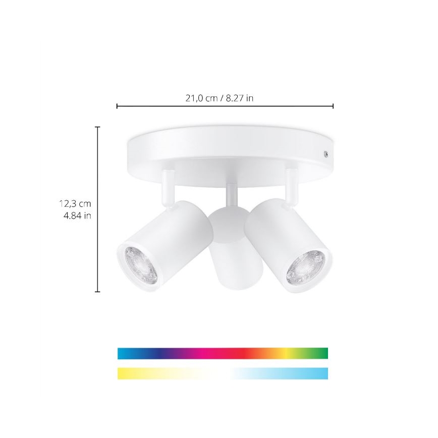 WiZ - LED RGBW Himmennettävä kohdevalo IMAGEO 3xGU10/4,9W/230V 2200-6500K Wi-Fi CRI 90 valkoinen